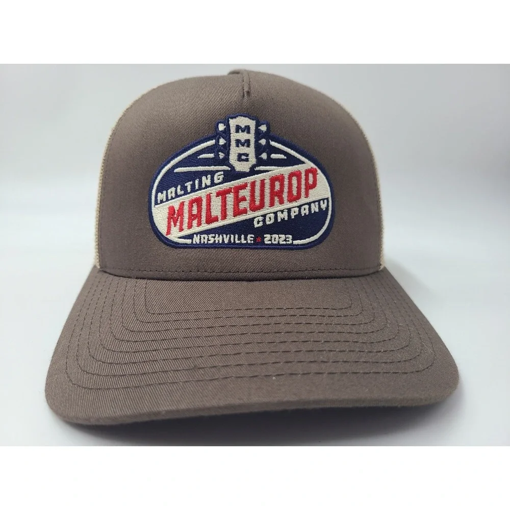 Malteurop Malting Company Nashville 2023 Mesh Trucker Snapback Hat Cap Men Brown